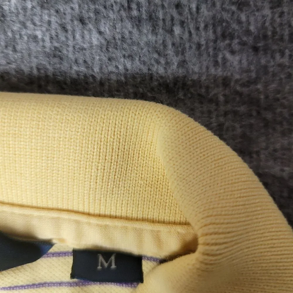 Polo Ralph Lauren Golf Shirt Men's Sz M Yellow Striped Trump National Golf Club